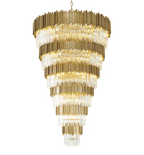 Bethel International Canada MU66C60BR - 60-Light Brushed Brass Chandelier With Clear Hanging Crystals
